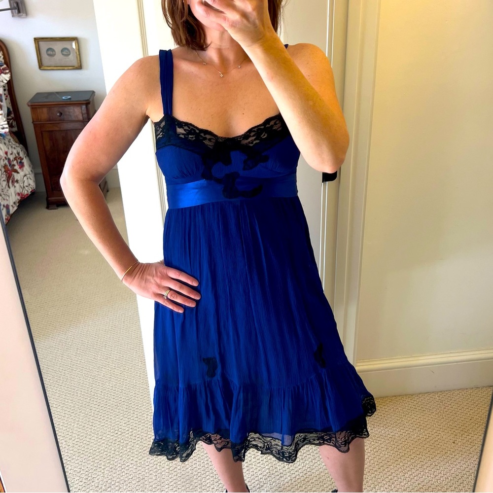 Les Petites Cocktail Dress with Lace Detail and Silk Ribbon